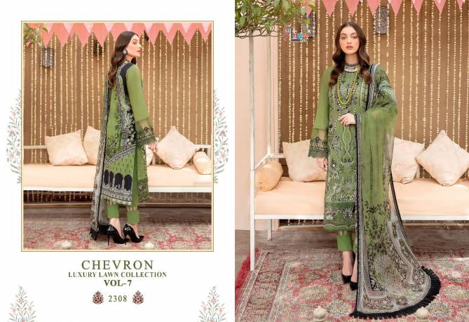 Chevron Luxury Lawn Collection 7 Heavy Fancy Festive Wear Designer Pakistani Suit Collection 